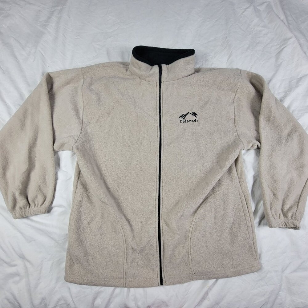 Tipsy Colorado Adults 2XL Beige Full Zip Sweatshirt Winter Warm Casual Outdoors